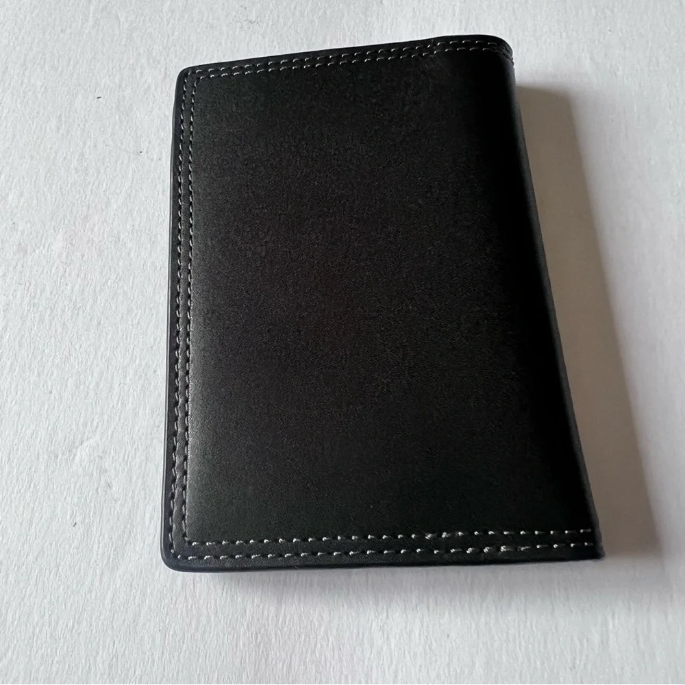 COLE HAAN LEATHER CARD WALLET BLACK NWOT